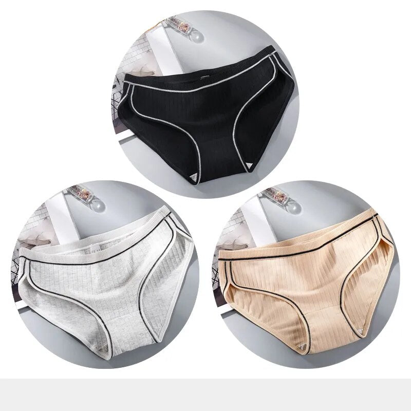 3 pack Cotton Underwear breathable briefs for women