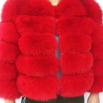 Fox Fur Jacket Short Style Clothing Full Length Sleeve Coat