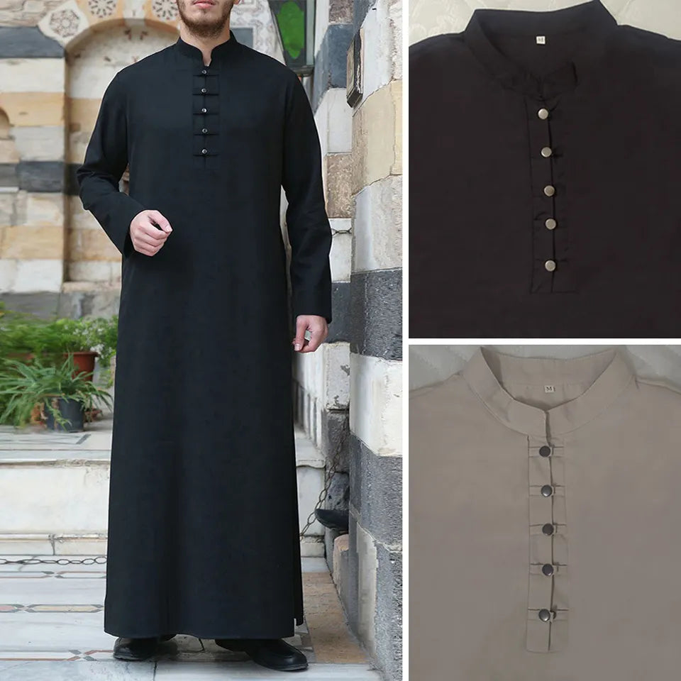 Men Jubba Thobe Saudi Style Qamis Shalwar