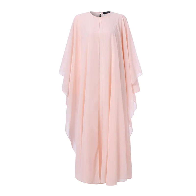 Long Abaya and Hijab 2pcs Long Sleeve Kaftan Dress