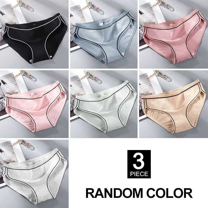 3 pack Cotton Underwear breathable briefs for women