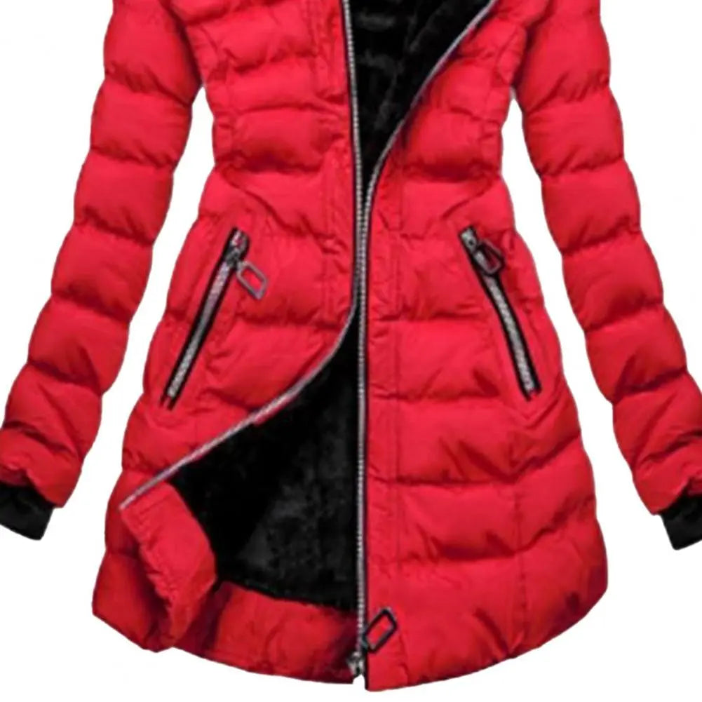 Hooded Quilted Long Winter Coat