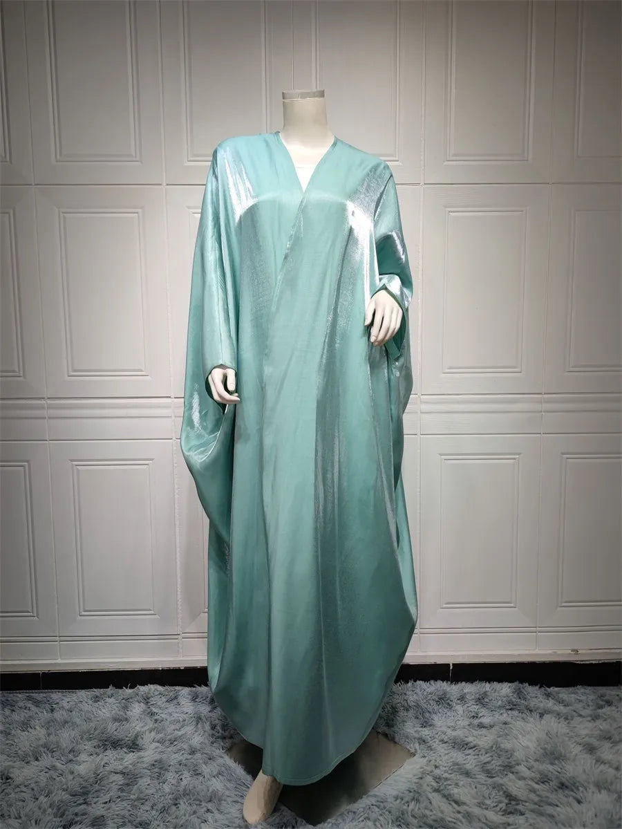 Stunning Modest Moroccan Style Casual Open Abaya Silk Satin