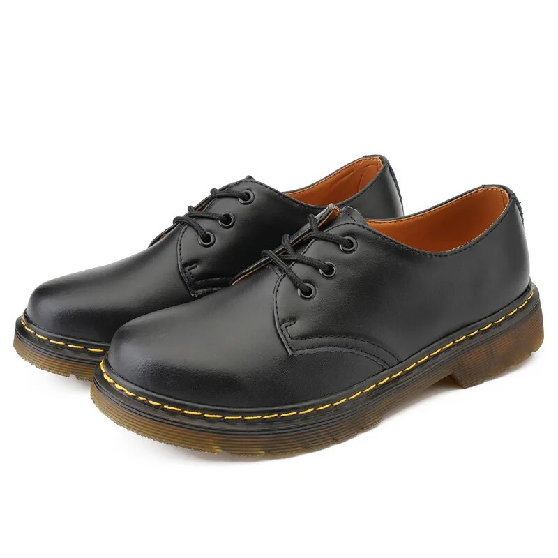 Thick Translucent Bottom Leather Casual Lace Up Men Shoes