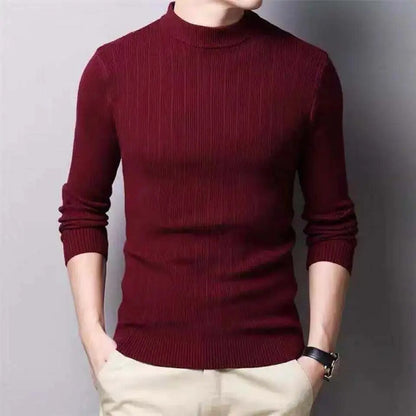 Men Casual Style Wool Turtleneck Warm Cotton Sweaters