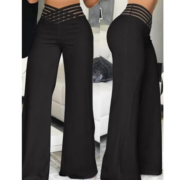 Elegant High Waist Wide Leg Bootcut Pants