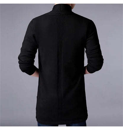 Men's Casual Hooded Knited Large Size Cardigan Long Sleeve