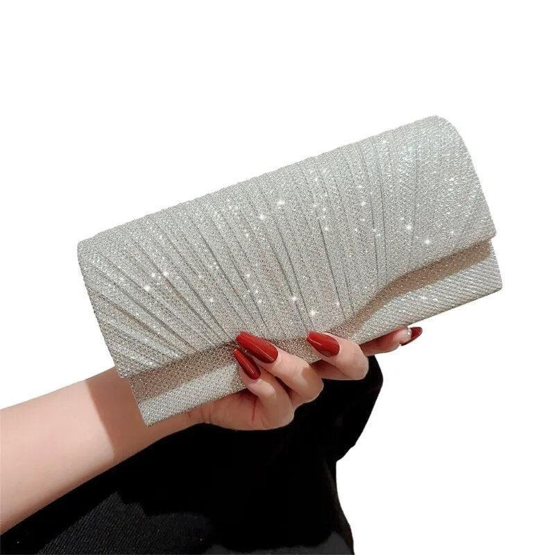 Evening Glitter Elegant With Chain Shoulder Clutches