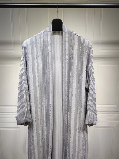 Light Abaya Solid Striped Retro Middle Eastern Saudi Style