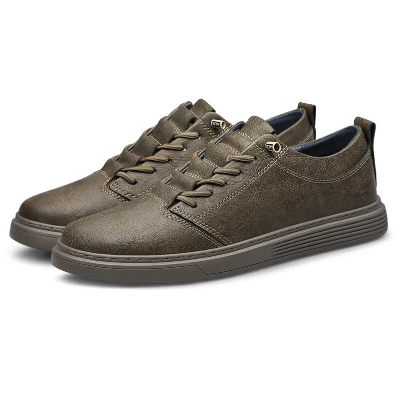 Leather Casual Oxford walking men shoes