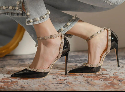 Classy Formal & Casual Rivet High Heels Pointy Toe Shoes