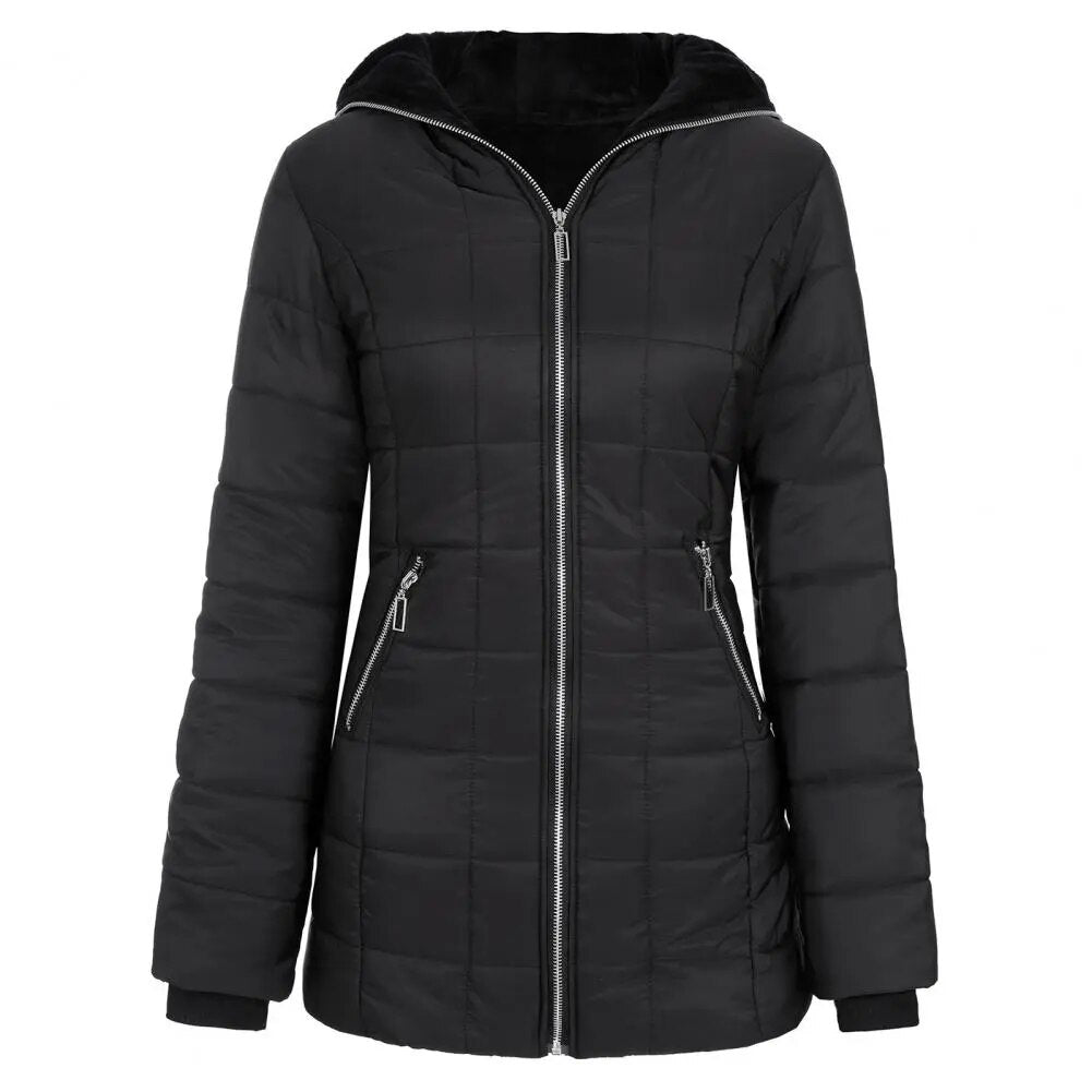 Hooded Quilted Long Winter Coat