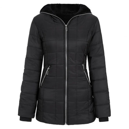 Hooded Quilted Long Winter Coat