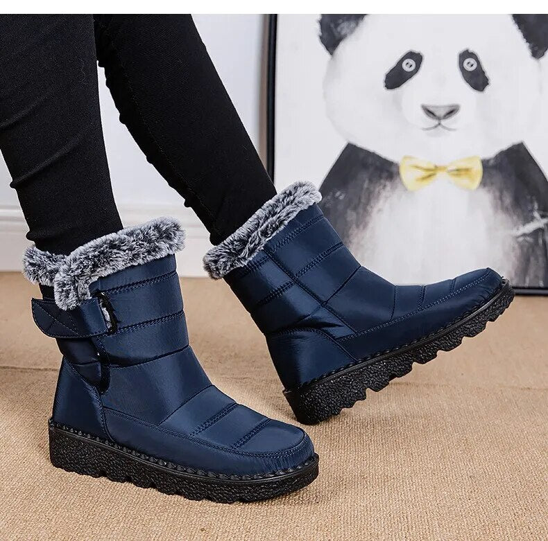 Waterproof Winter Faux Fur Snow Warm Cotton Ankle Boots