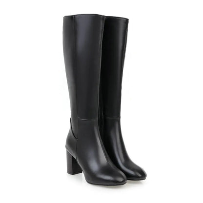 Women Cowgirl High Knee Zipper Boots