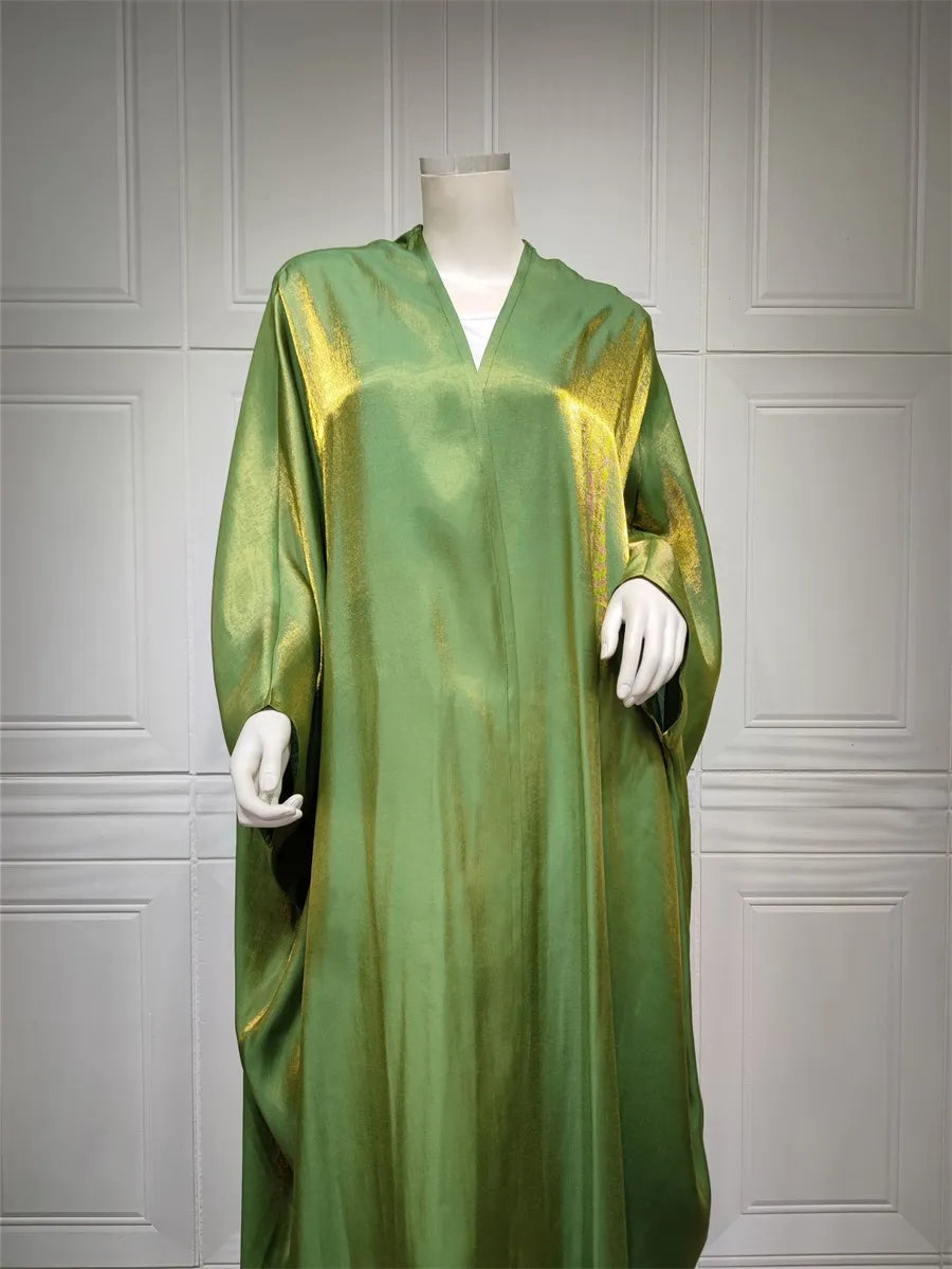 Stunning Modest Moroccan Style Casual Open Abaya Silk Satin