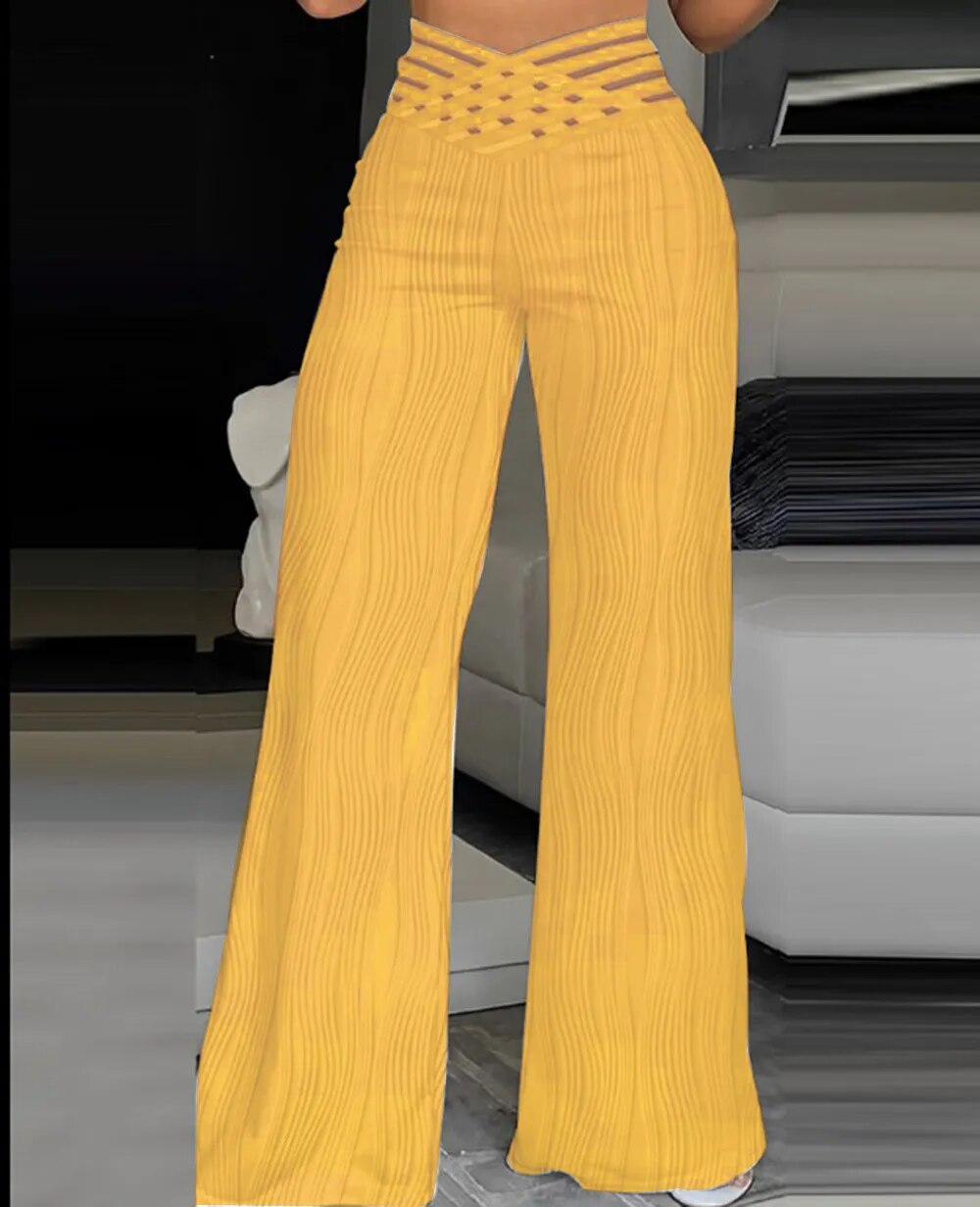 Elegant High Waist Wide Leg Bootcut Pants