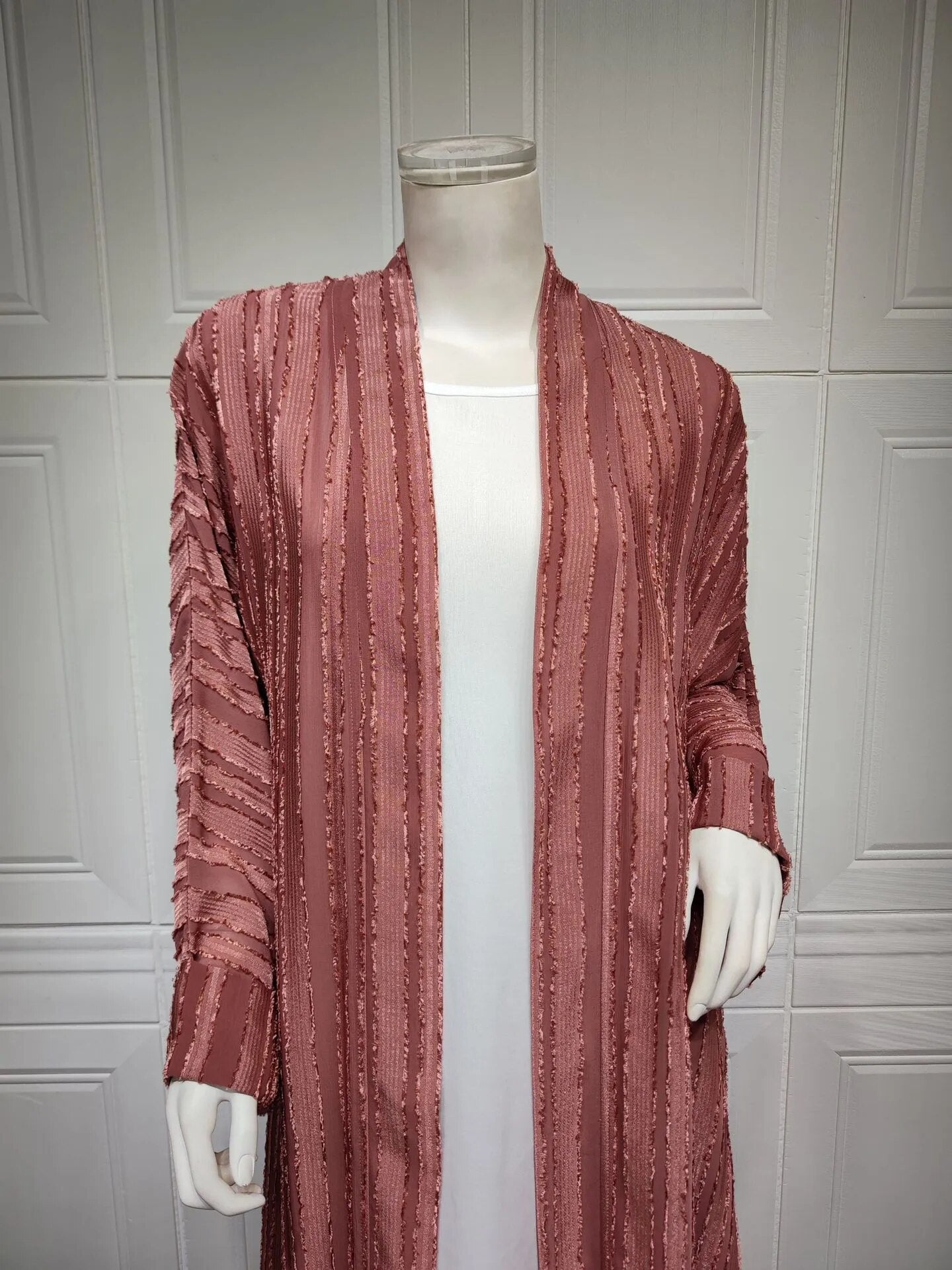 Light Abaya Solid Striped Retro Middle Eastern Saudi Style