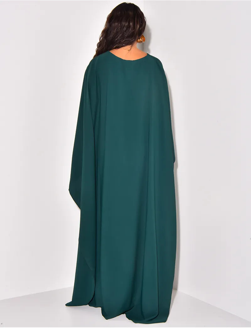 Elegant Round Neck High Waist Loose Modern Abaya