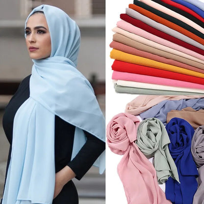 Chiffon Hijab Classic Solid 20+ colors