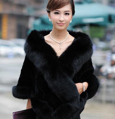 Faux Fur Wraps Coat White Shrug Women Jacket