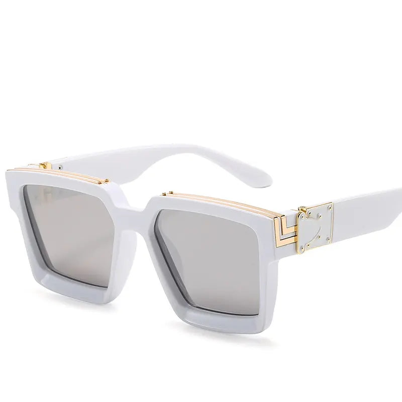 Chrome Luxury square elegant design sunglasses UV400