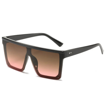 Multicolor Oversized Shield Sunglasses - Fashionable UV Protection Eyewear