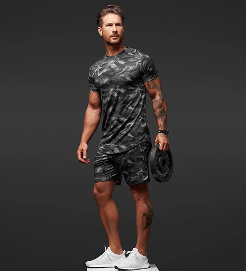 Camouflage Quick-Drying Jogger Set - Men's Fitness Sportswear Slim Fit Two-Piece set