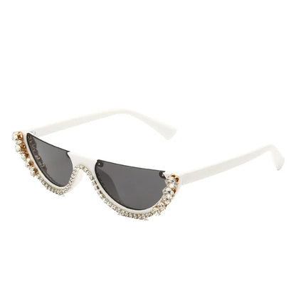 Rhinestone Cat Eye Sunglasses - Luxury Vintage Shades for Women