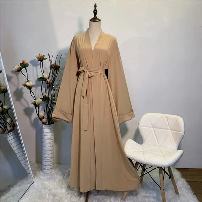 Hijab Abaya lace-up with pockets robe style