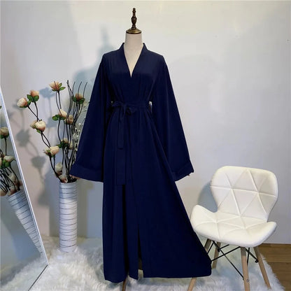 Hijab Abaya lace-up with pockets robe style