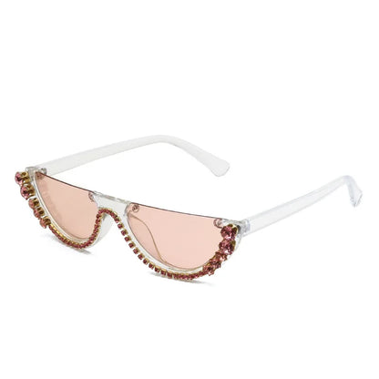 Rhinestone Cat Eye Sunglasses - Luxury Vintage Shades for Women