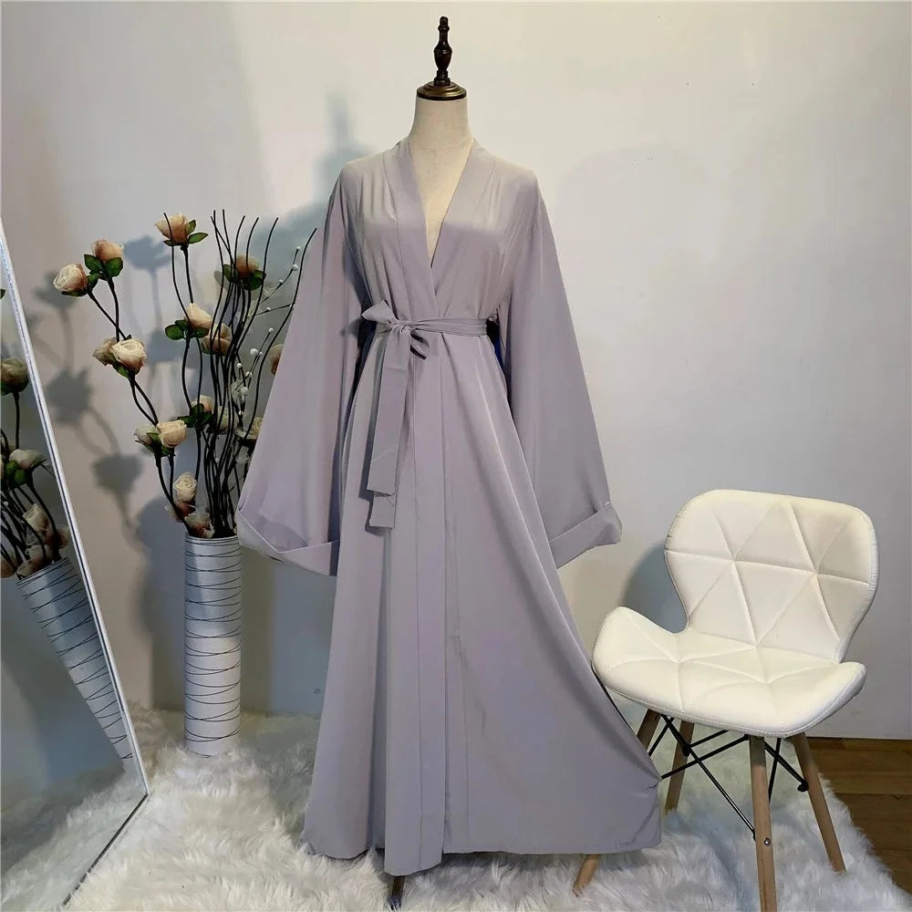 Hijab Abaya lace-up with pockets robe style