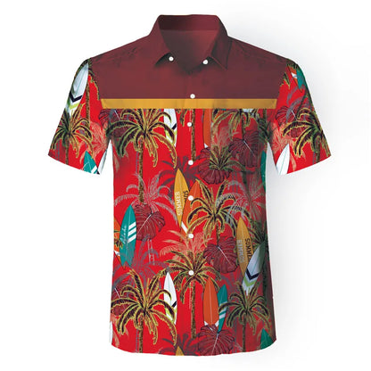 Men's tropical Hawaiian graphic beach shirts: Casual short sleeve button-downs.