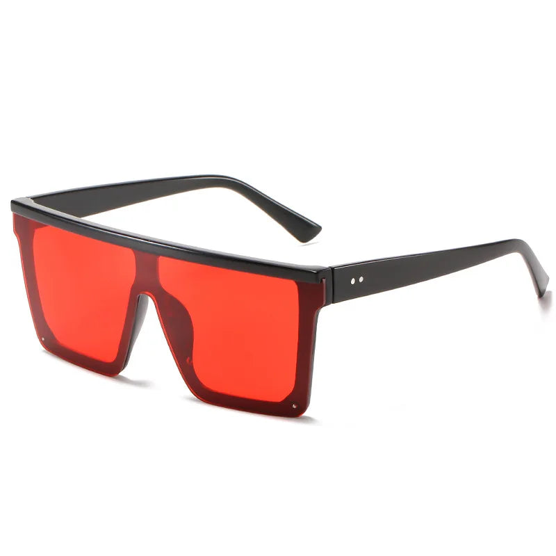 Multicolor Oversized Shield Sunglasses - Fashionable UV Protection Eyewear