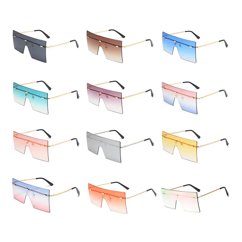 Trendy Vintage Oversized Sunglasses - Luxury Square Polarized Shades Unisex