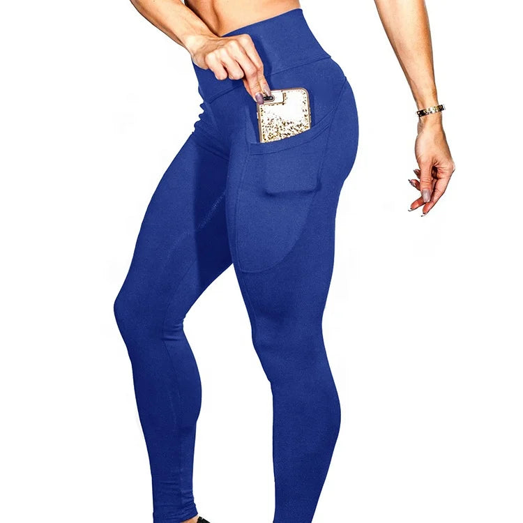 High-Waist Yoga Pants with Pocket - Workout Leggings for Women