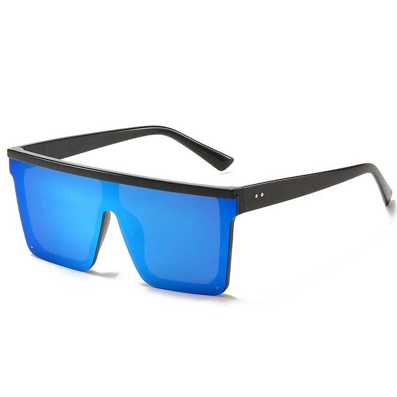 Multicolor Oversized Shield Sunglasses - Fashionable UV Protection Eyewear