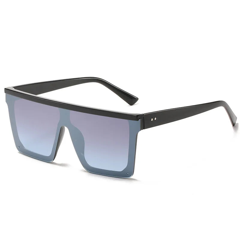 Multicolor Oversized Shield Sunglasses - Fashionable UV Protection Eyewear