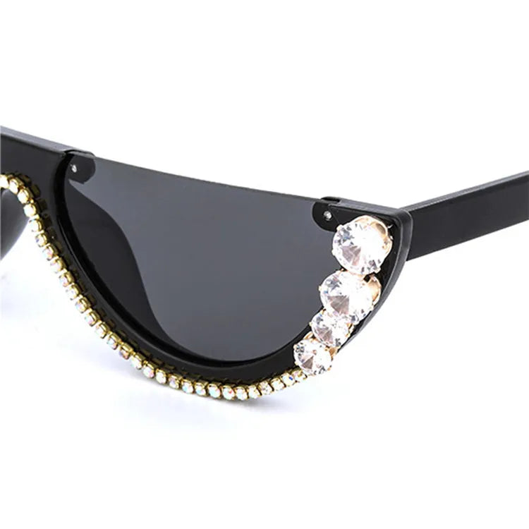 Rhinestone Cat Eye Sunglasses - Luxury Vintage Shades for Women