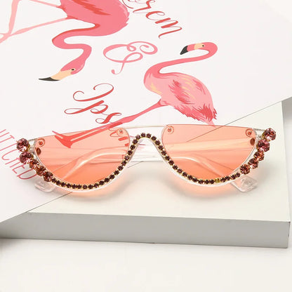 Rhinestone Cat Eye Sunglasses - Luxury Vintage Shades for Women