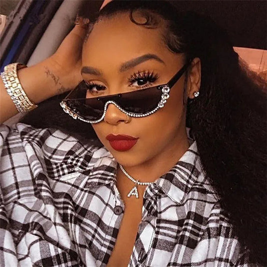 Rhinestone Cat Eye Sunglasses - Luxury Vintage Shades for Women