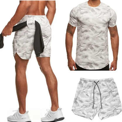 Camouflage Quick-Drying Jogger Set - Men's Fitness Sportswear Slim Fit Two-Piece set