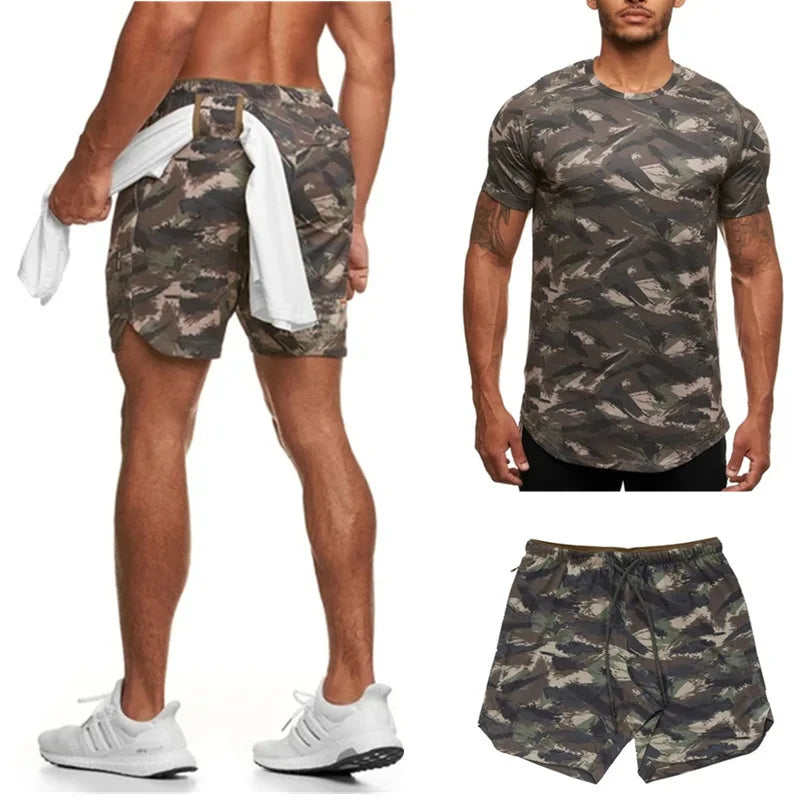 Camouflage Quick-Drying Jogger Set - Men's Fitness Sportswear Slim Fit Two-Piece set