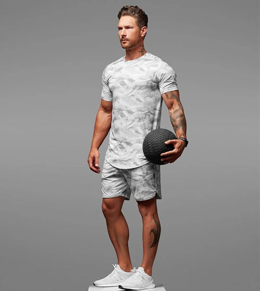 Camouflage Quick-Drying Jogger Set - Men's Fitness Sportswear Slim Fit Two-Piece set