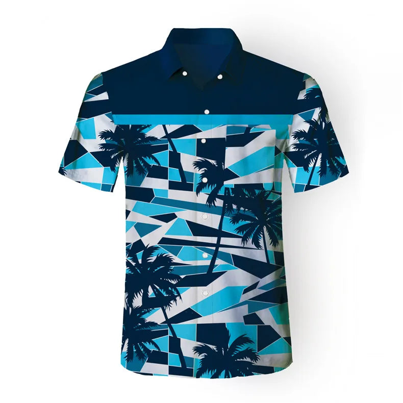 Men's tropical Hawaiian graphic beach shirts: Casual short sleeve button-downs.