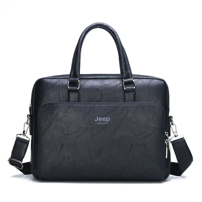 Luxury Designer Business Briefcase: PU leather travel messenger handbag for men.