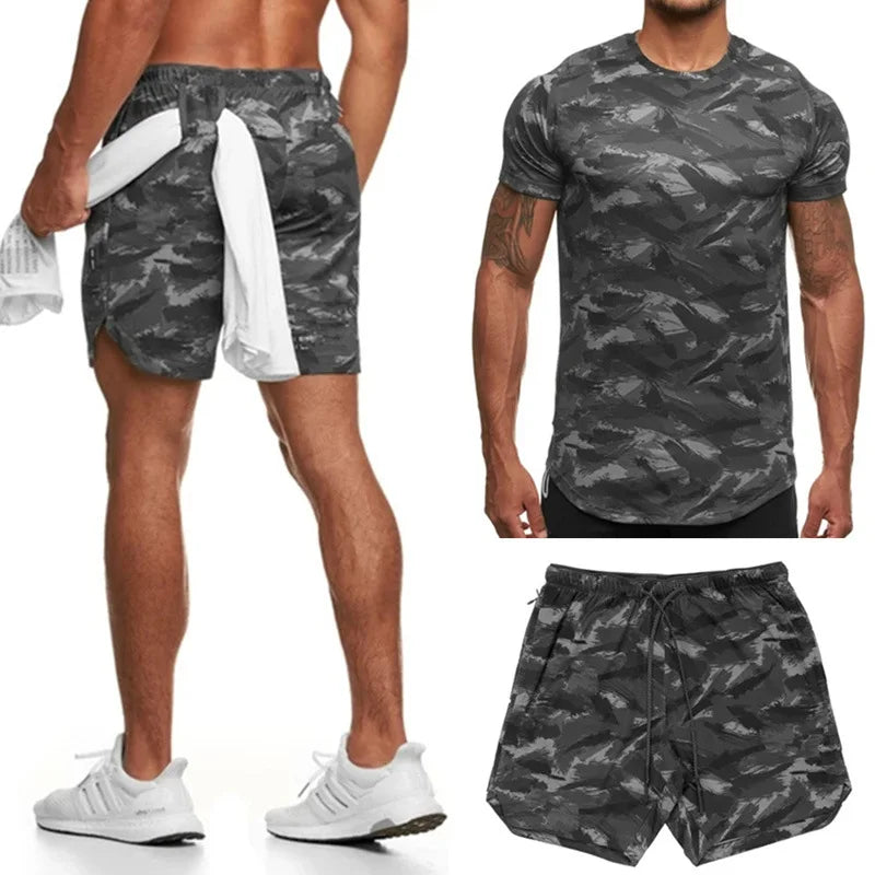 Camouflage Quick-Drying Jogger Set - Men's Fitness Sportswear Slim Fit Two-Piece set