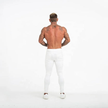 Men's Skinny Jeans: New ripped style, streetwear white, slim-fit stretch