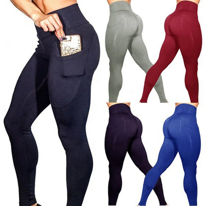 High-Waist Yoga Pants with Pocket - Workout Leggings for Women